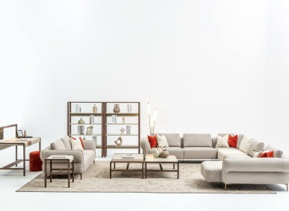 Sofa set living room upholstered sofa 3-seater U-shape sofa set modern